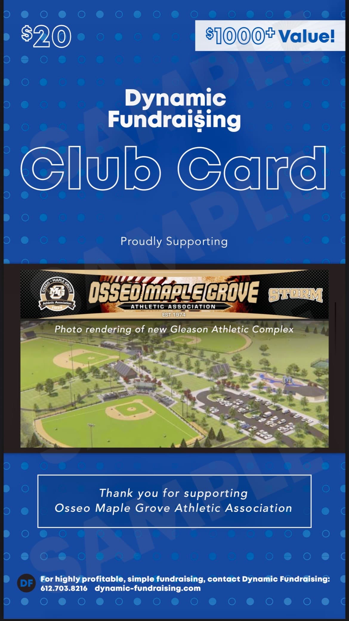 Dynamic Fundraising Signature Club Card — proudly supporting Osseo Maple Grove Athletic Association